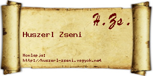 Huszerl Zseni névjegykártya